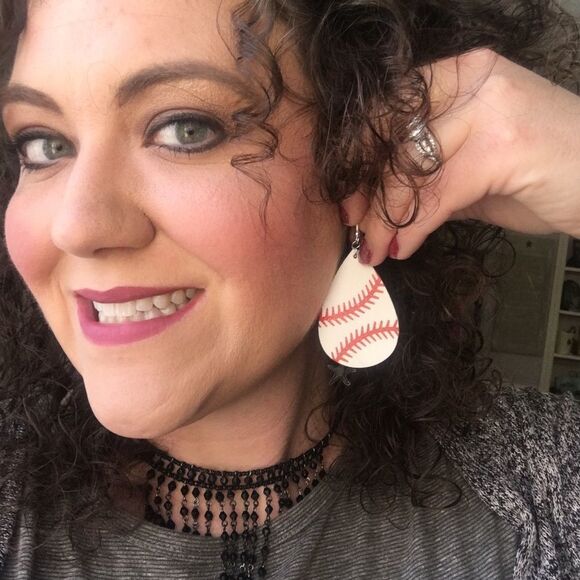 (F2) Baseball Earrings - Picture 4 of 6